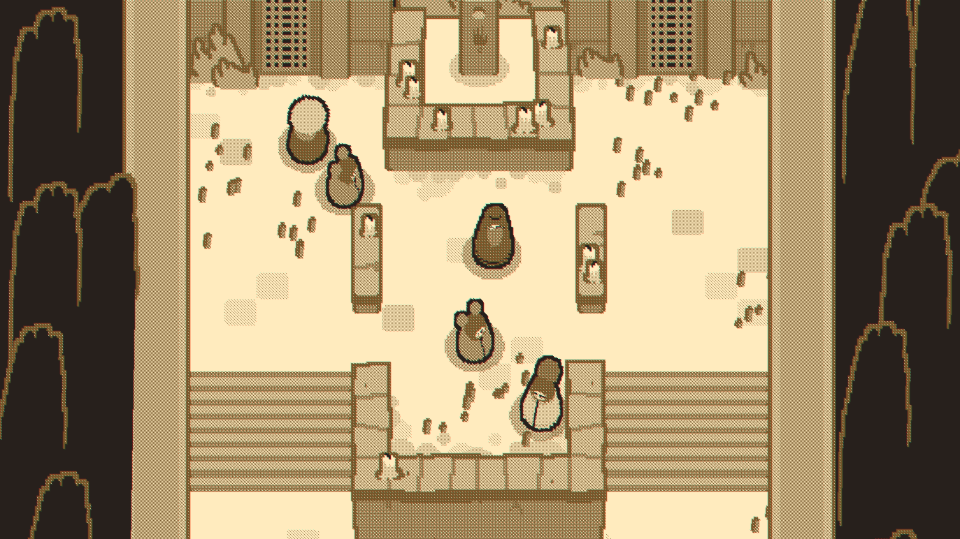 Walking near the alter